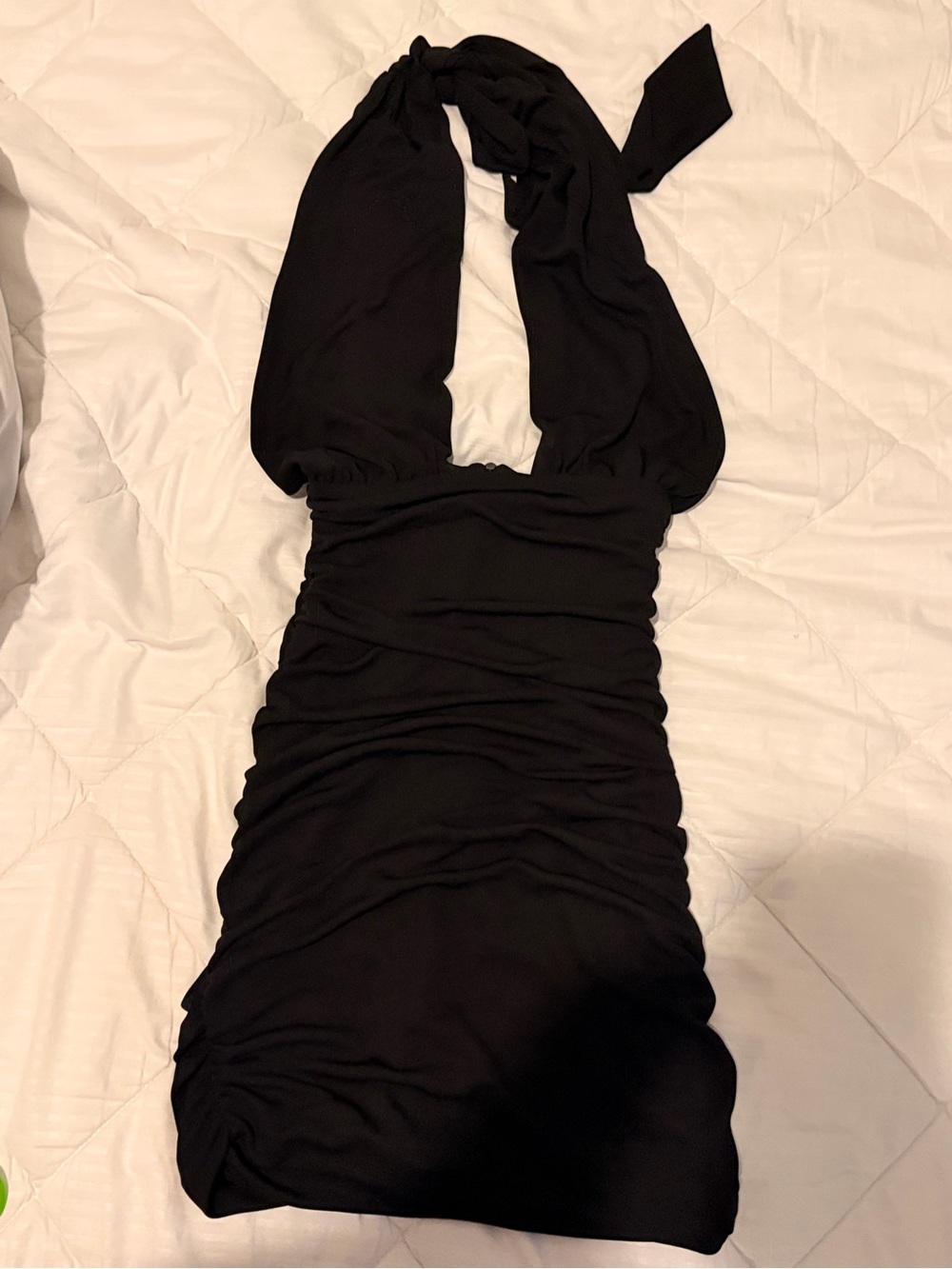 Zara Black One-Shoulder Ruched  Dress